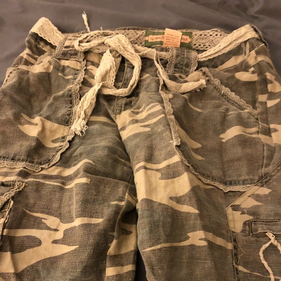 camo linen pants
